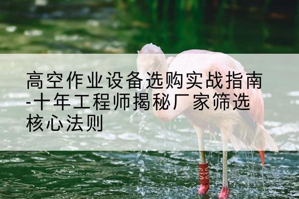 谢家集剪叉式升降机厂家-高空作业设备选购实战指南-十年工程师揭秘厂家筛选核心法则