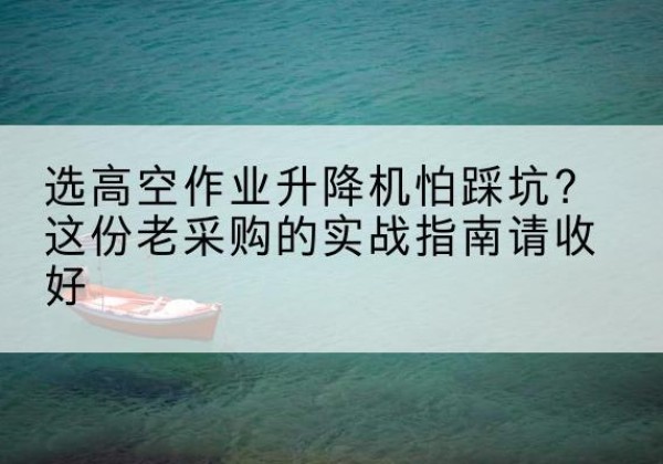 谢家集高空作业升降机厂家推荐-选高空作业升降机怕踩坑？这份老采购的实战指南请收好